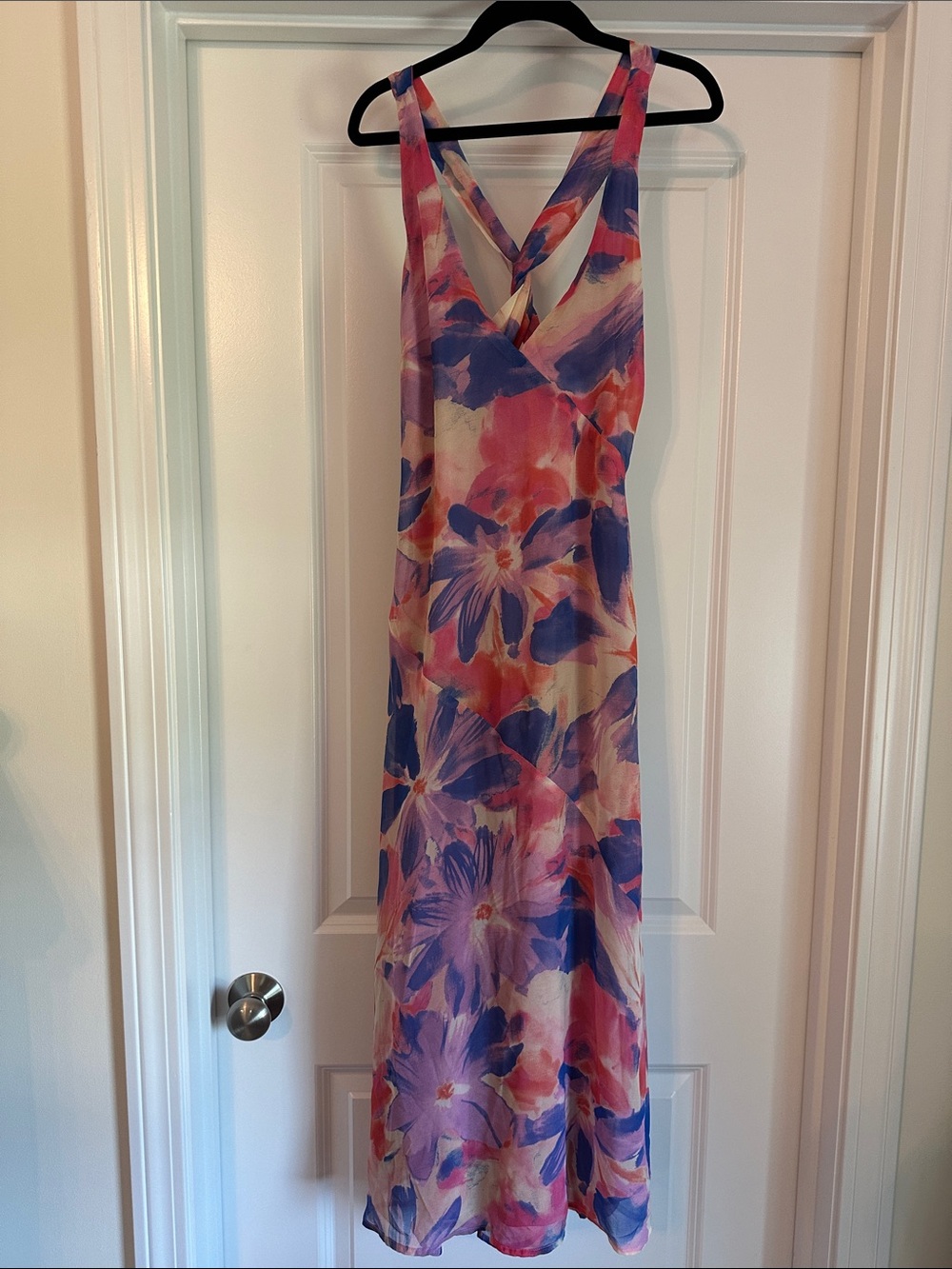 Lulu's Pink Purple Floral Midi Dress - Picture 13 of 16